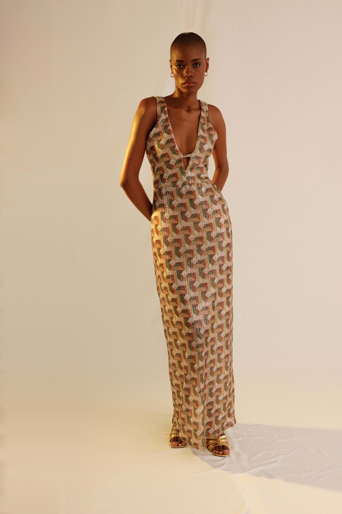 Salted Honey Long Sequins Dress